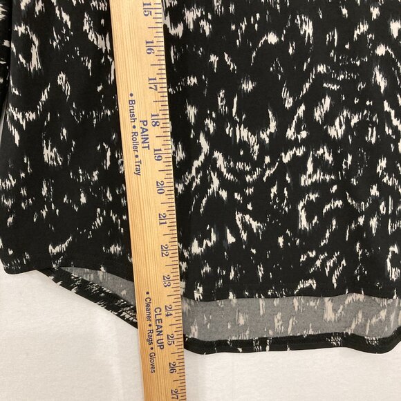 Sympli size 6 Black White Abstract Stretch Knit Dolman Sleeve Relaxed Blouse - Picture 5 of 9